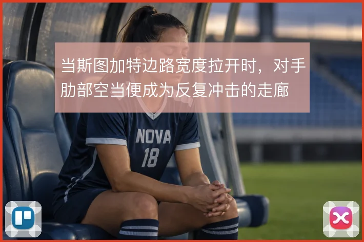 当斯图加特边路宽度拉开时,对手肋部空当便成为反复冲击的走廊